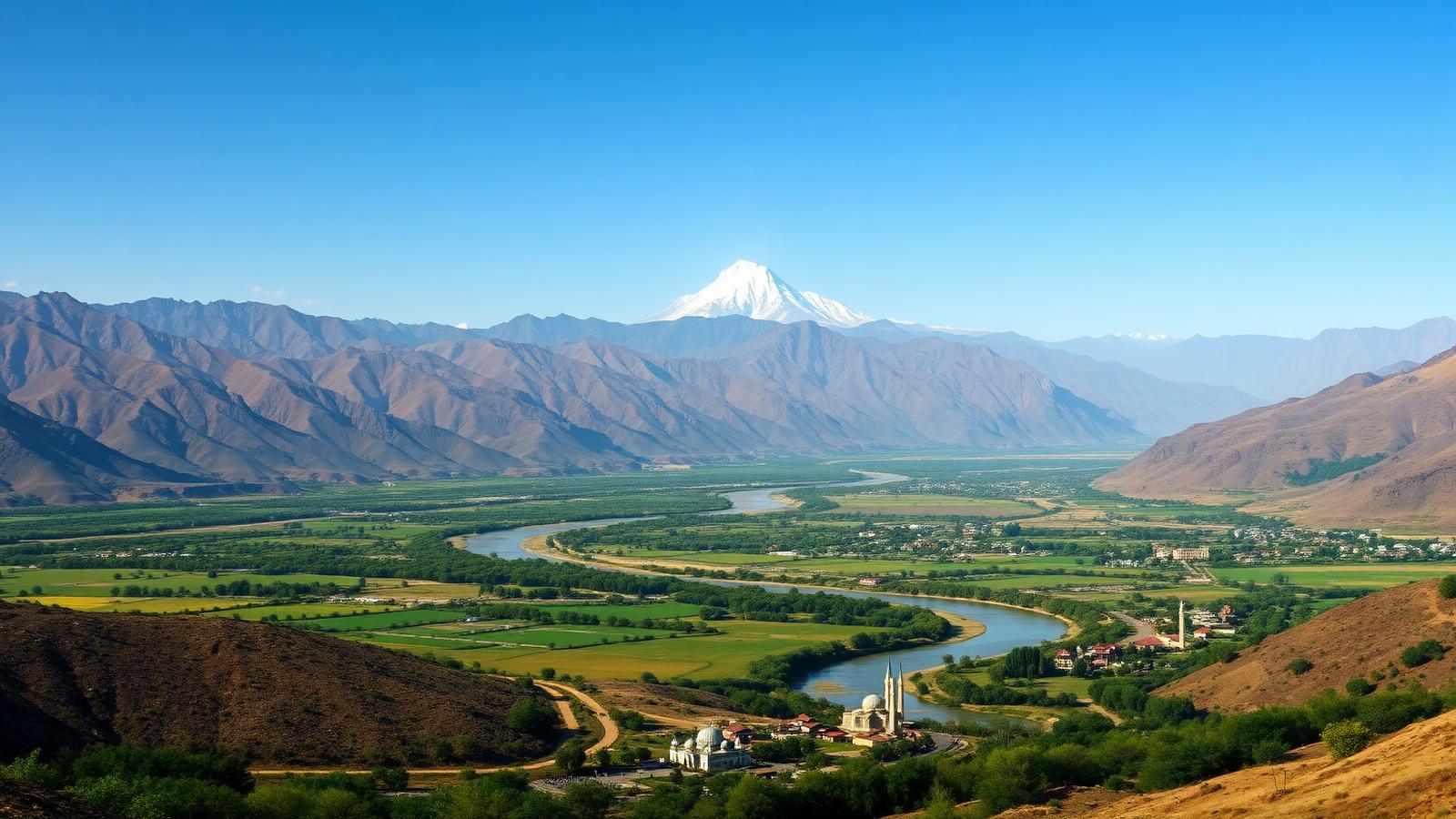 Chitral Valley landscape with Hindukush mountains in Pakistan