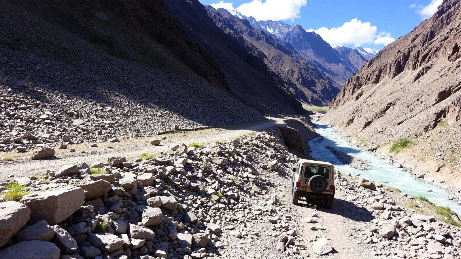 Braldu River Valley approach through Shigar and Askole to Baltoro, Pakistan