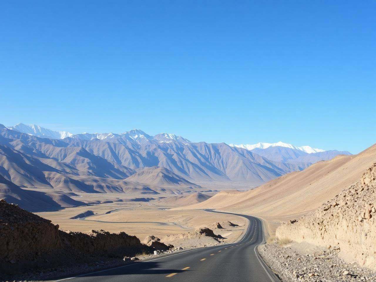 Remote Pamir highlands and mountain routes