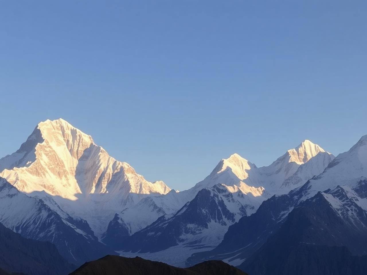 Famous peaks and glaciers of Baltoro Muztagh