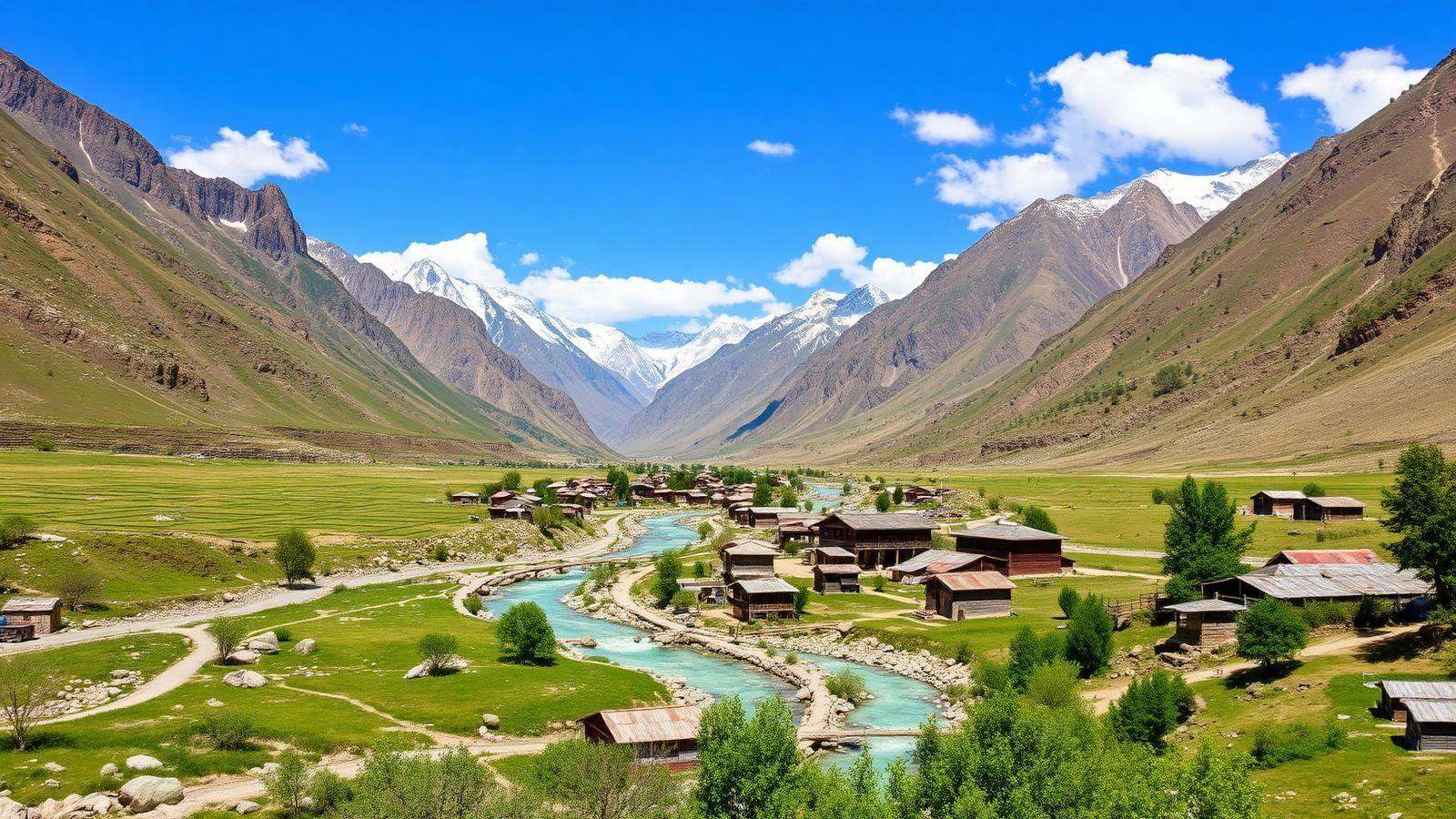 Hushe and Shyok valleys of Baltistan with Karakoram peaks and river landscapes, Pakistan