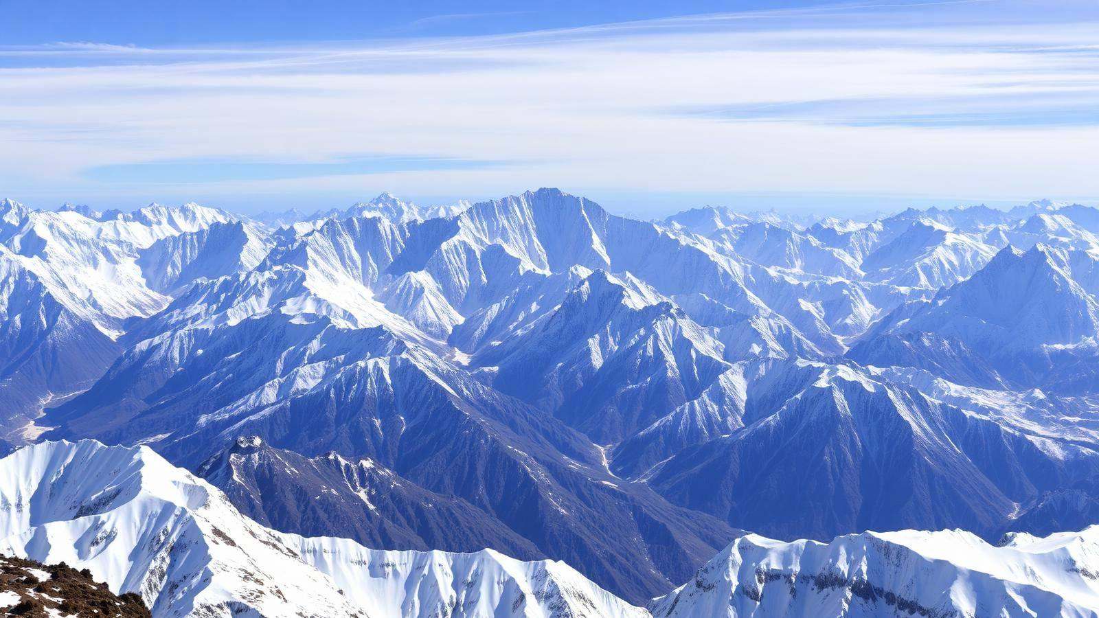 Karakoram panorama with K2 and neighbouring peaks