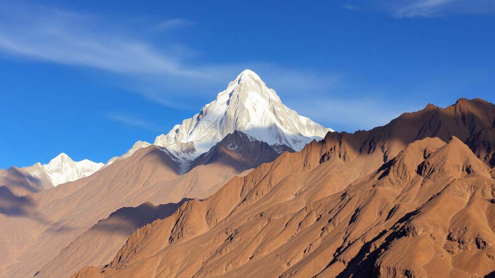 Masherbrum peak and Hushe Valley in the Karakoram, Baltistan, Pakistan
