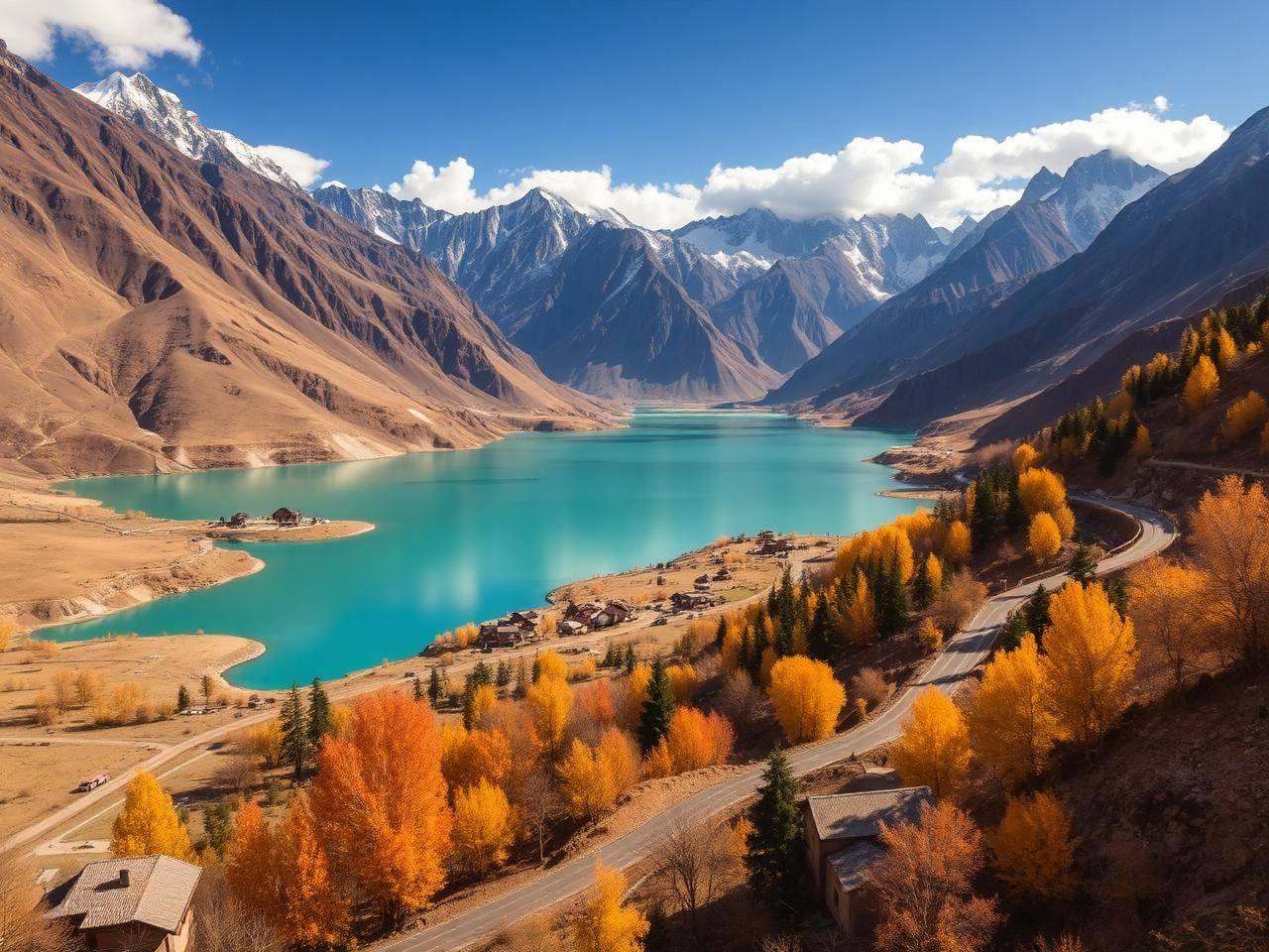 Hunza Valley with Karakoram mountain views