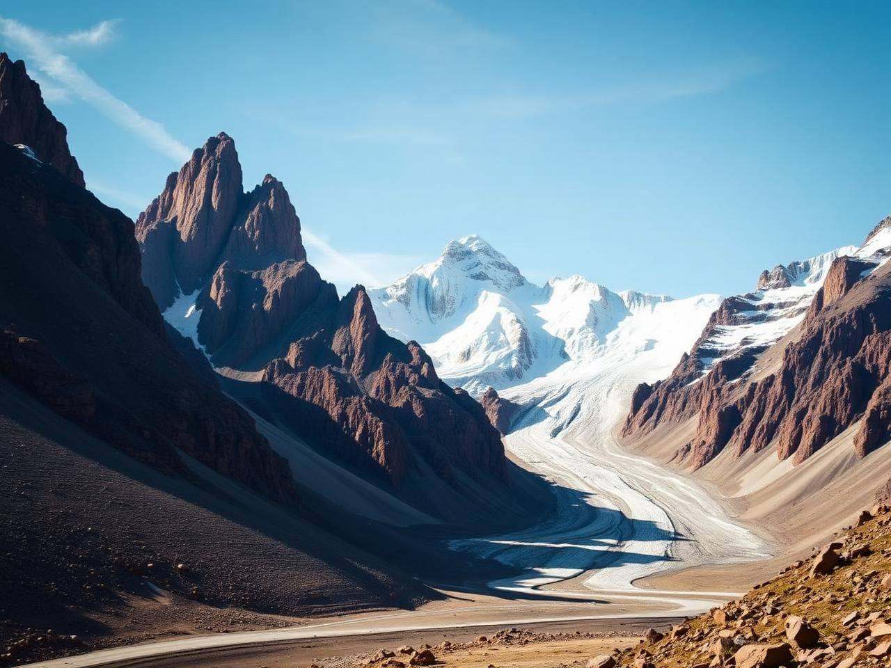 Batura Muztagh and Batura Glacier near Hunza