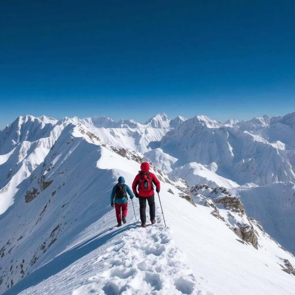 Alpine style climbing team moving light in Pakistan mountains