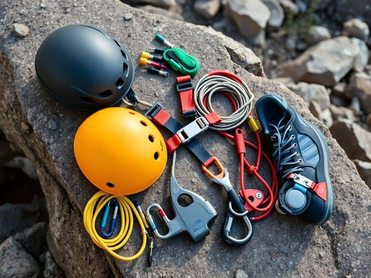 Rock climbing safety equipment and route planning