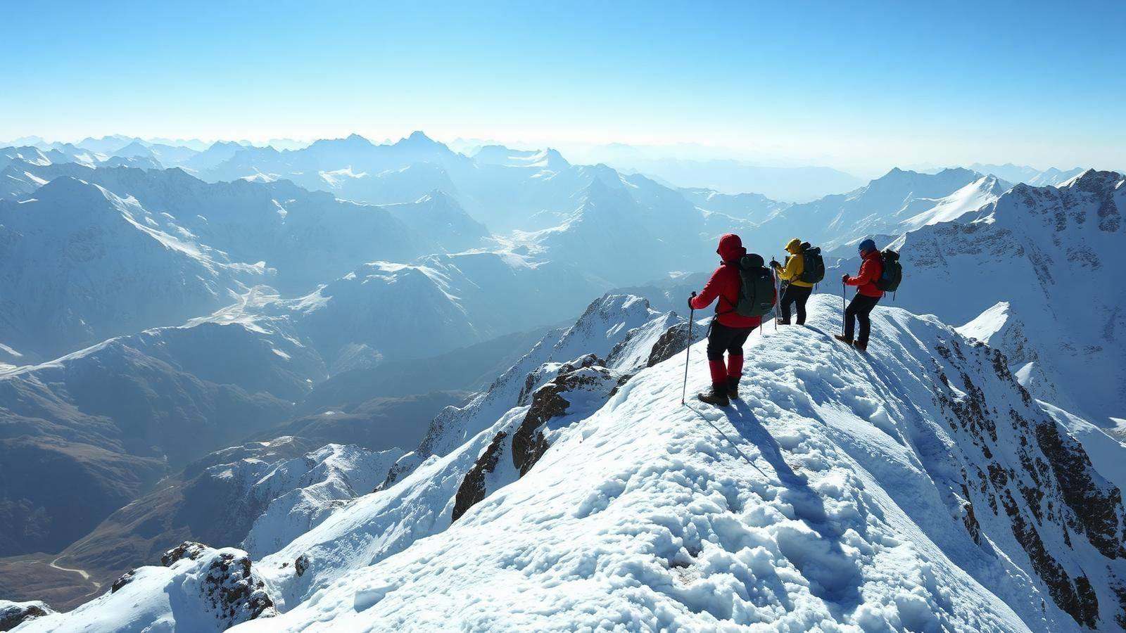 Trekking peak summit ridge in the Karakoram, Pakistan