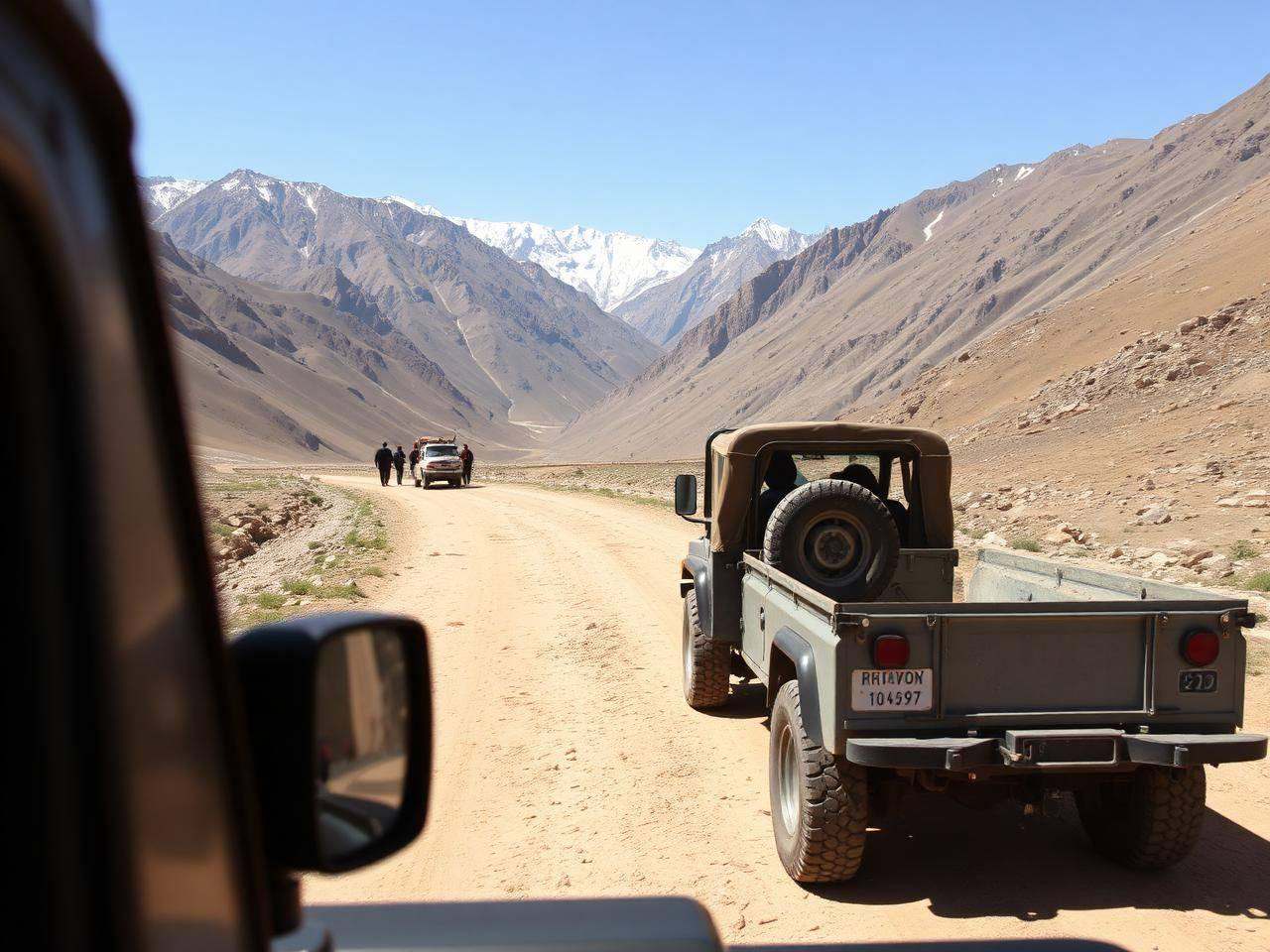 Travelers exploring accessible Baltistan routes near Saltoro